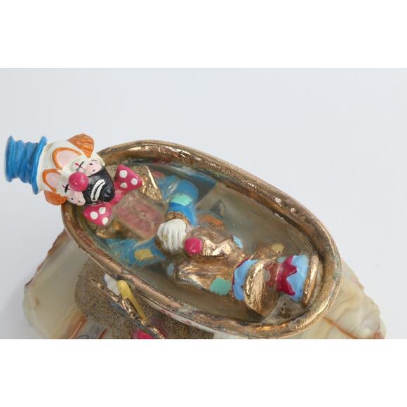 Vtg Ron Lee & Emmett Kelly "No Vacancy" Marble Clown sleeping in a bath 1989 USA - Picture 5 of 10